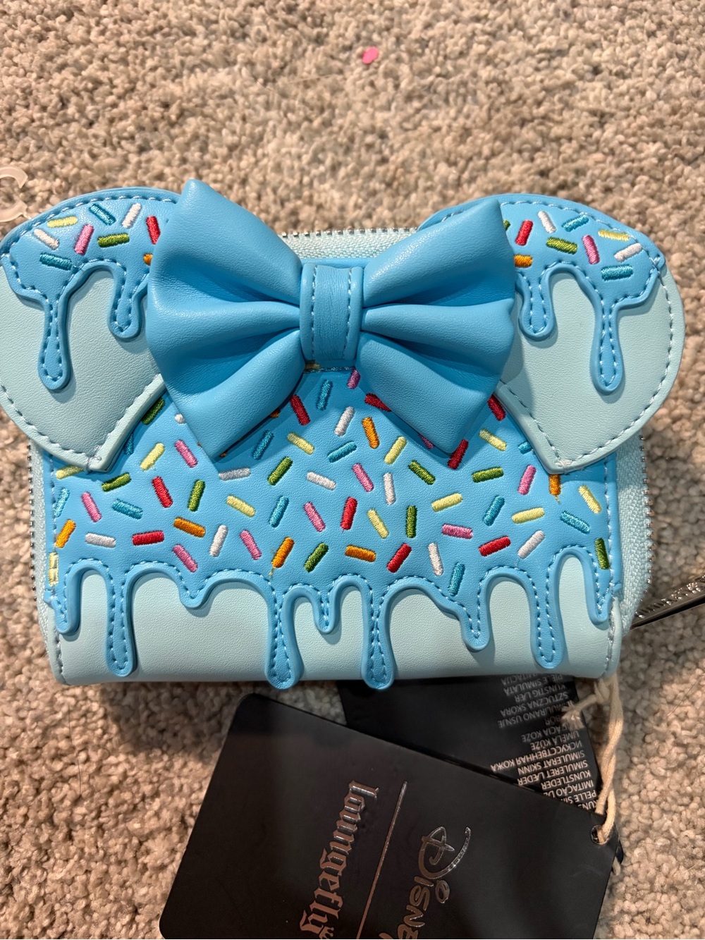 Loungefly Light Blue Sprinkles Drip Bow Wristlet Wallet